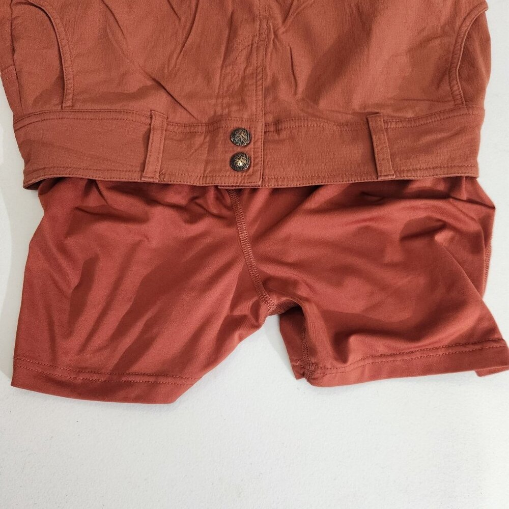 Prana Womens Rust Orange Button Closure Skort Size 2 Lightweight Cotton Skort - Picture 8 of 11